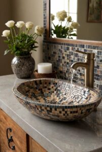 Read more about the article What are some considerations for choosing a vessel sink with a mosaic design?