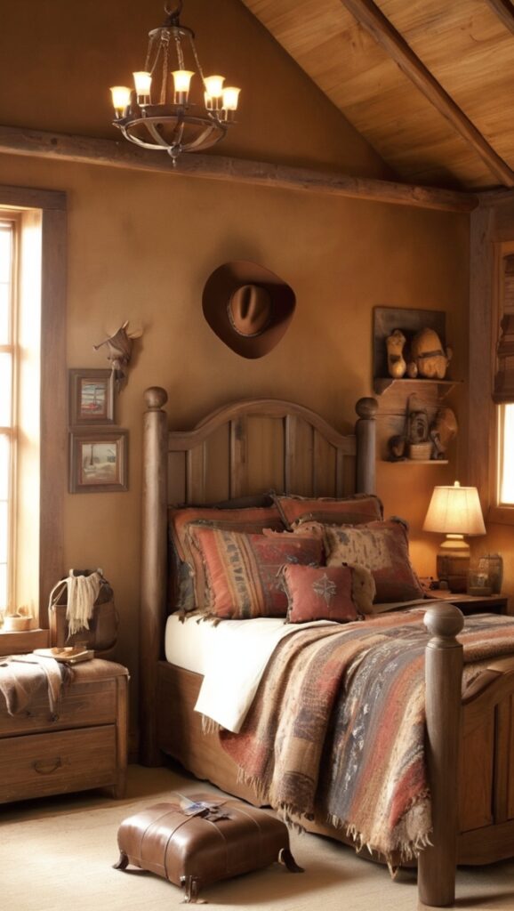 rustic bedroom decor, farmhouse bedroom decor, southwestern bedroom decor, cowboy bedroom decor, mountain bedroom decor