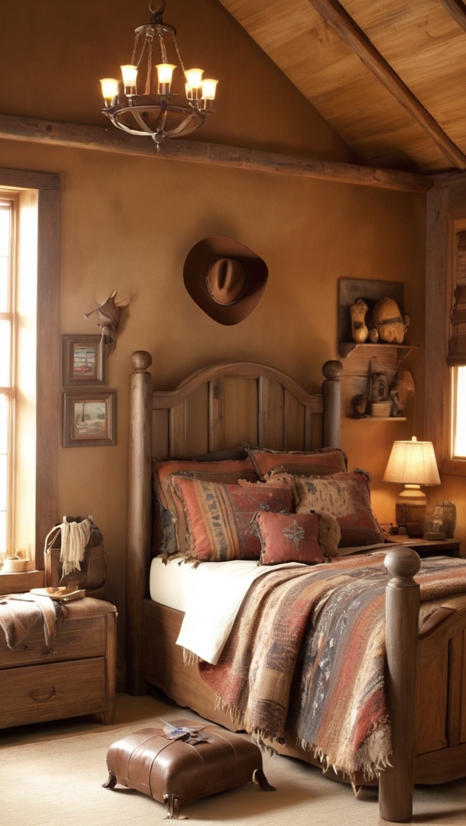 rustic bedroom decor, farmhouse bedroom decor, southwestern bedroom decor, cowboy bedroom decor, mountain bedroom decor 
