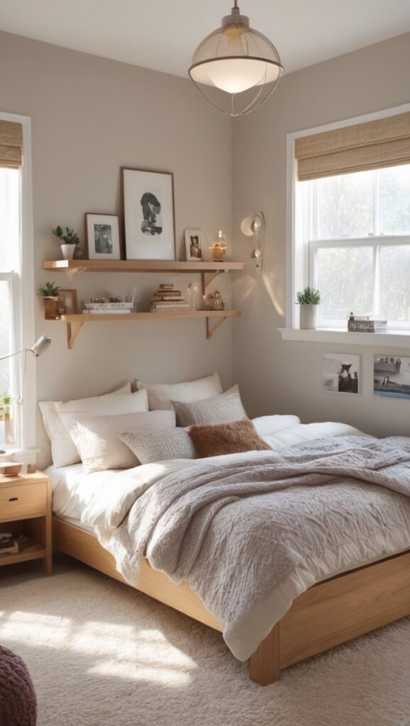 bedroom design inspiration, small bedroom decorating ideas, cozy bedroom decor, room layout ideas, space-saving bedroom furniture