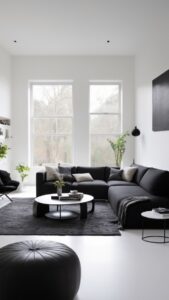 Read more about the article How can I design a stylish black minimalist living room? ?