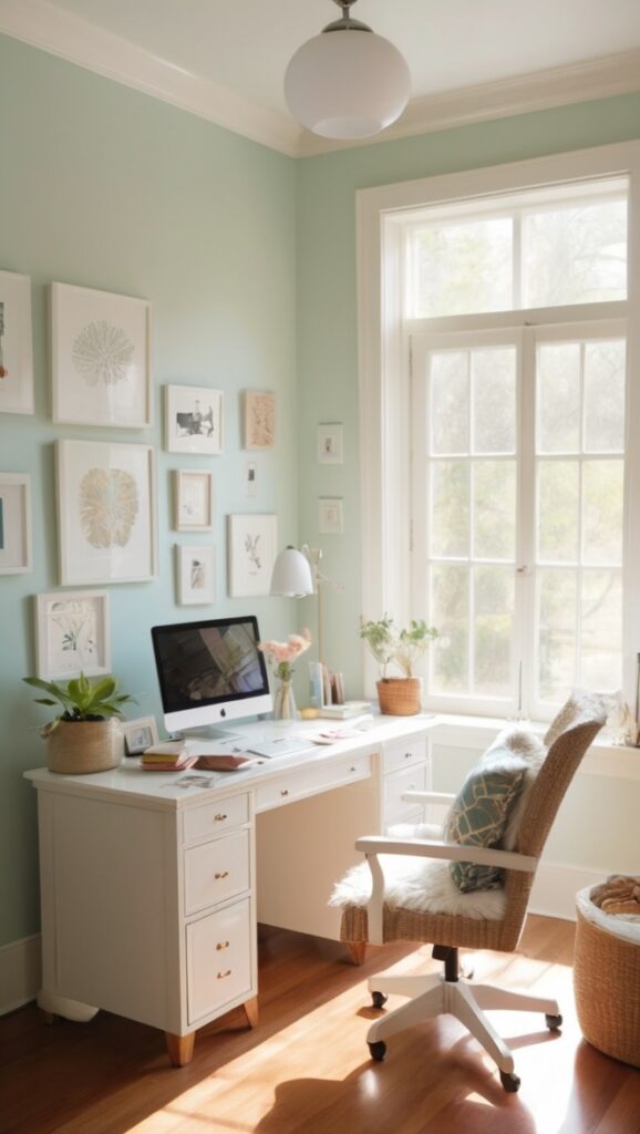 cozy home office, work from home, home office ideas, comfortable office setup, home office decor