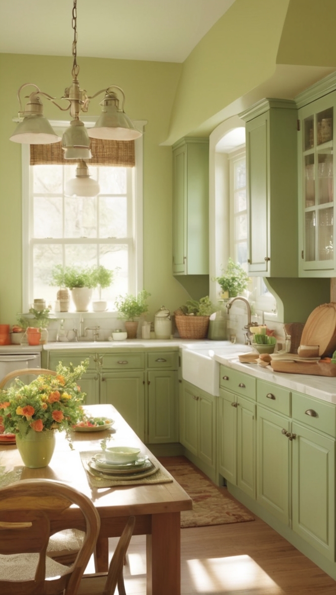 green kitchen design, eco-friendly kitchen renovation, sustainable kitchen materials, organic kitchen decor, natural kitchen color palette