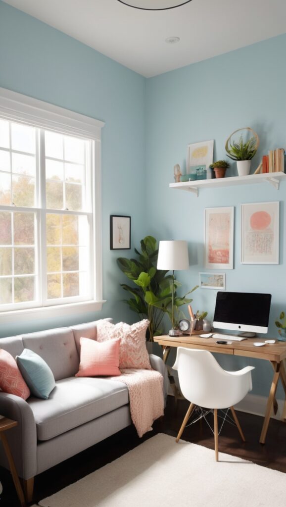 cozy home office, comfortable workspace, stylish home office, work from home setup, modern office design