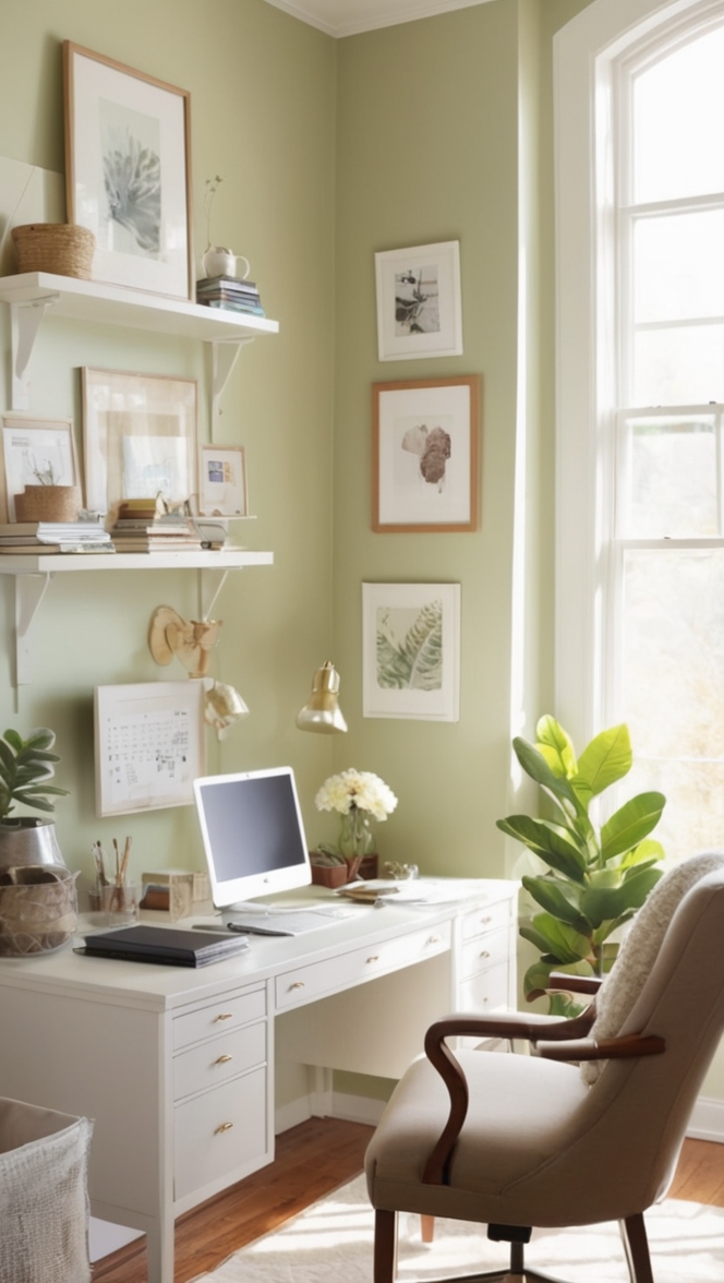 cozy office decor, comfortable workspace, home office organization, modern home office, productive work environment 