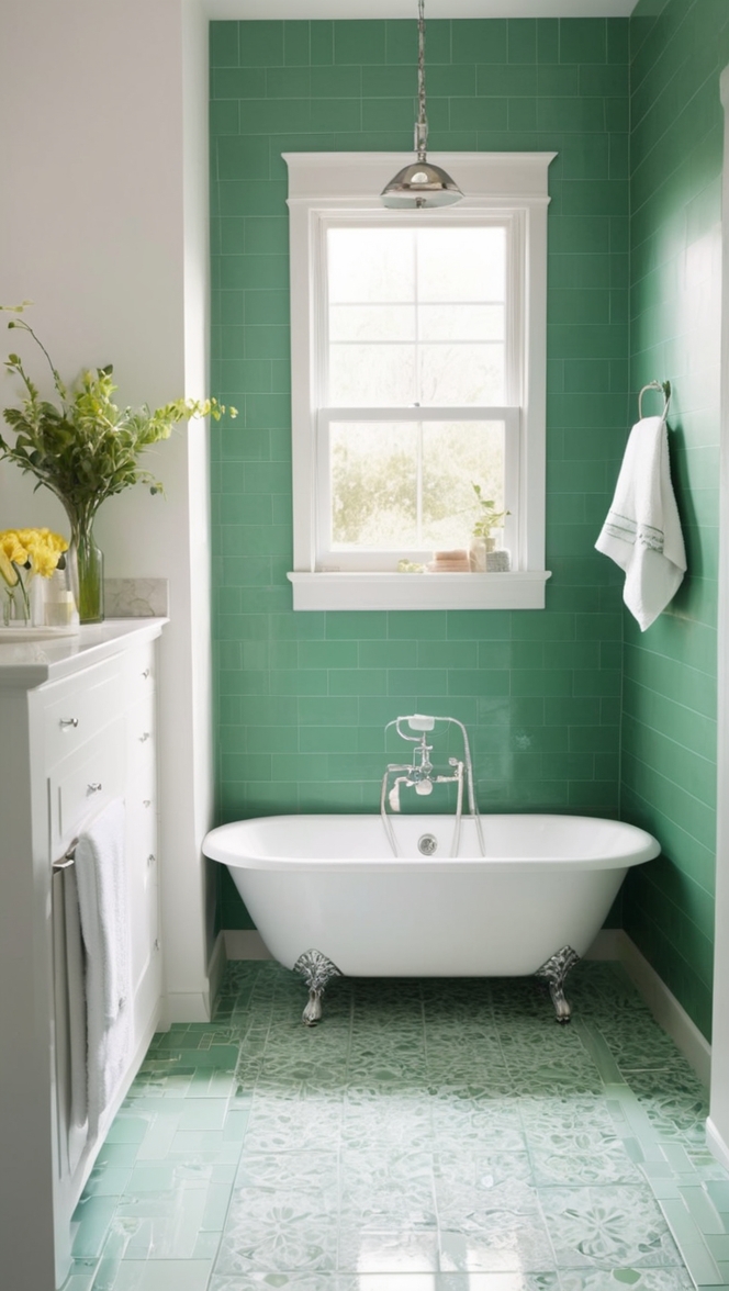 green bathroom tiles, emerald green tiles, luxury green tiles, green ceramic tiles, contemporary green tiles