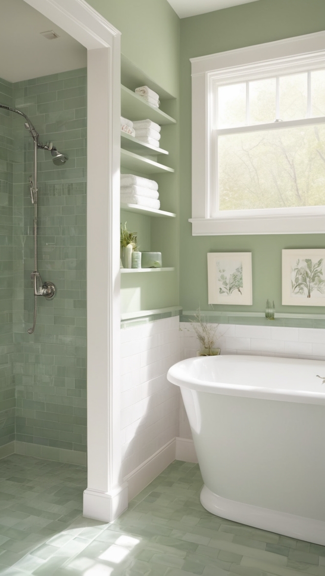 green bathroom tile, ceramic bathroom tiles, natural stone tiles, mosaic bathroom tiles, subway bathroom tiles