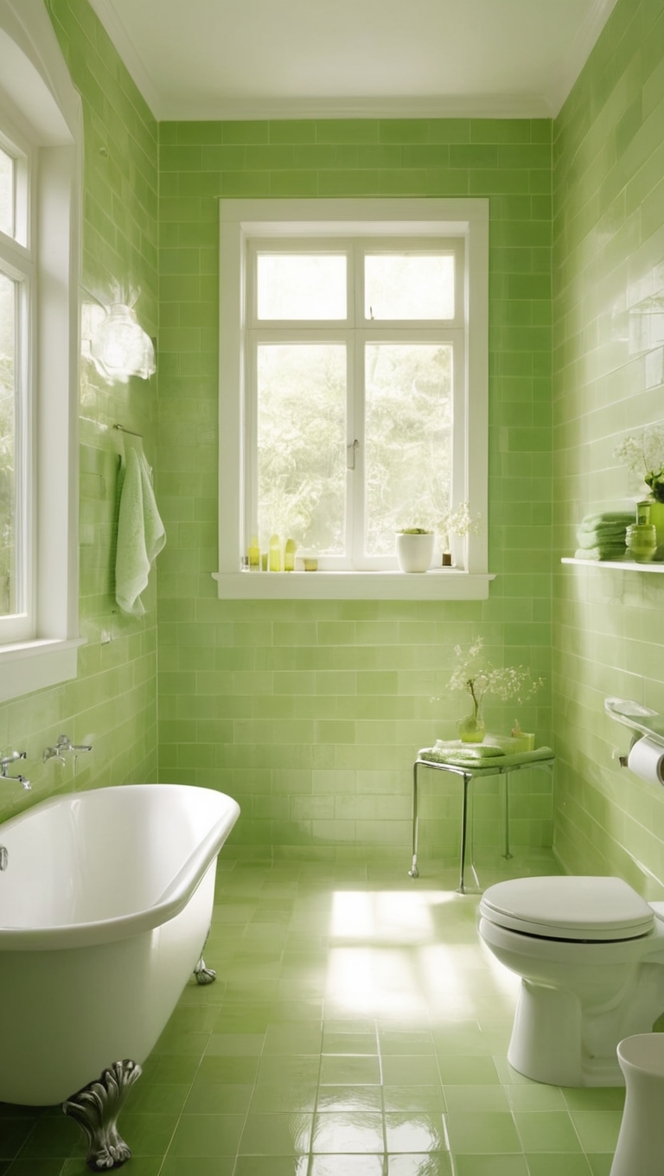 green bathroom tile, ceramic bathroom tiles, natural stone tiles, mosaic bathroom tiles, subway bathroom tiles 