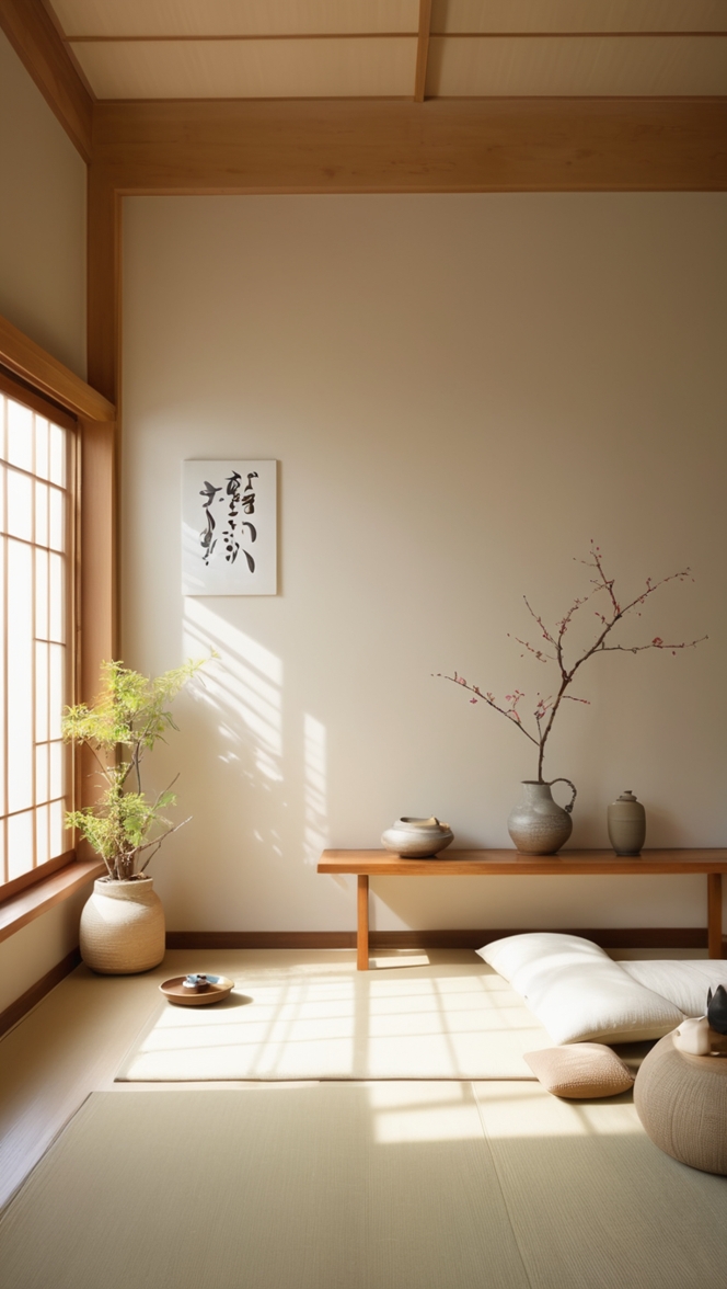 japanese living room decor, japanese interior design, minimalist home decor, modern japanese design, contemporary asian living room 