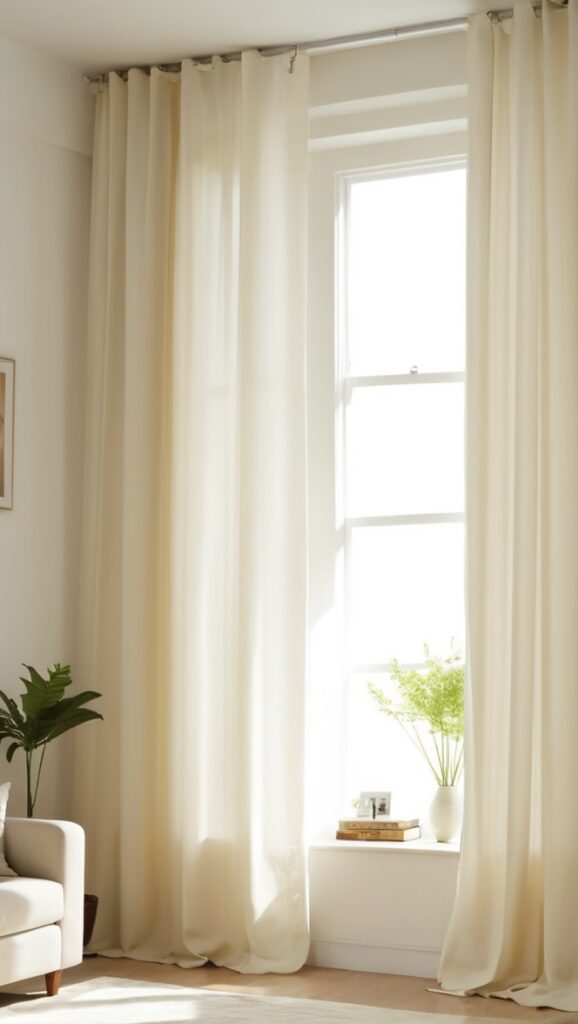 curtains, window treatments, home decor, interior design, modern living room