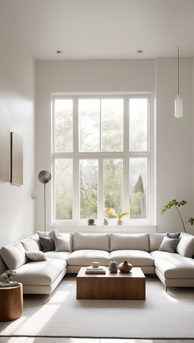 modern living room decor, minimalist interior design, contemporary home decor, Scandinavian living room, sleek furniture 