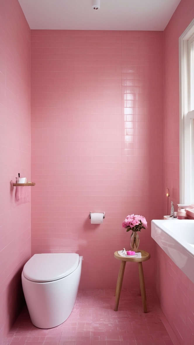 pink bathroom tiles, pink bathroom decor, pink tile bathroom, pink bathroom ideas, pink bathroom accessories 