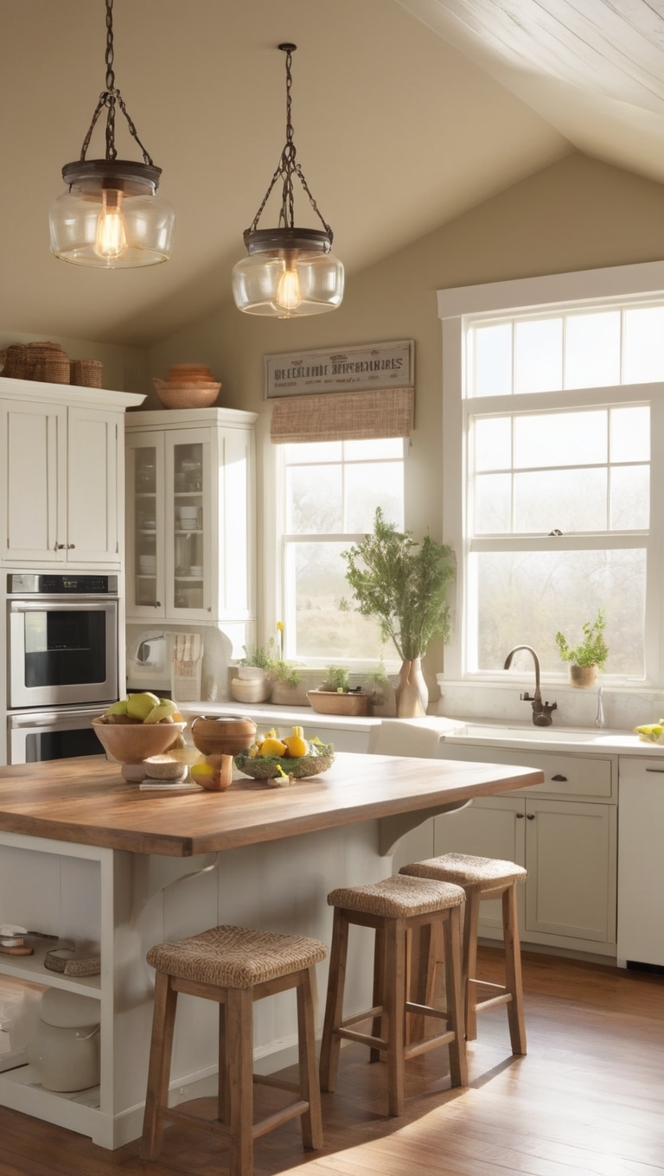 rustic kitchen decor, farmhouse kitchen design, vintage farmhouse decor, country style kitchen, shabby chic kitchen