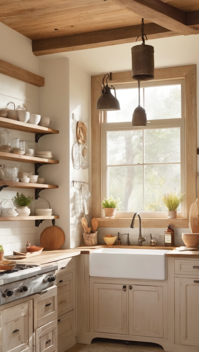 rustic kitchen decor, farmhouse kitchen design, vintage farmhouse decor, country style kitchen, shabby chic kitchen 