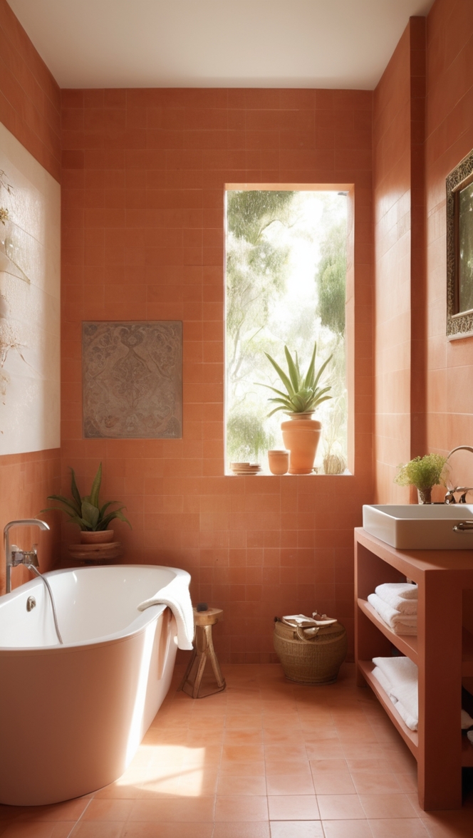 terracotta tiles bathroom, terracotta tile renovation, terracotta tile installation, terracotta tile designs, terracotta tile maintenance 