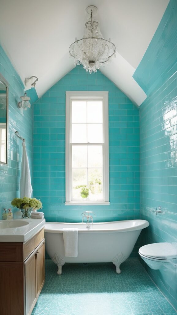 turquoise bathroom tiles, turquoise mosaic tiles, turquoise floor tiles, turquoise subway tiles, turquoise glass tiles