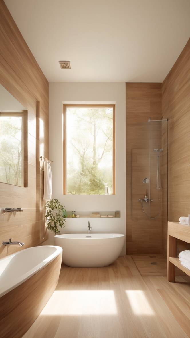 wood-look tile, bathroom flooring, tile for bathroom, modern bathroom tiles, wood effect tiles 