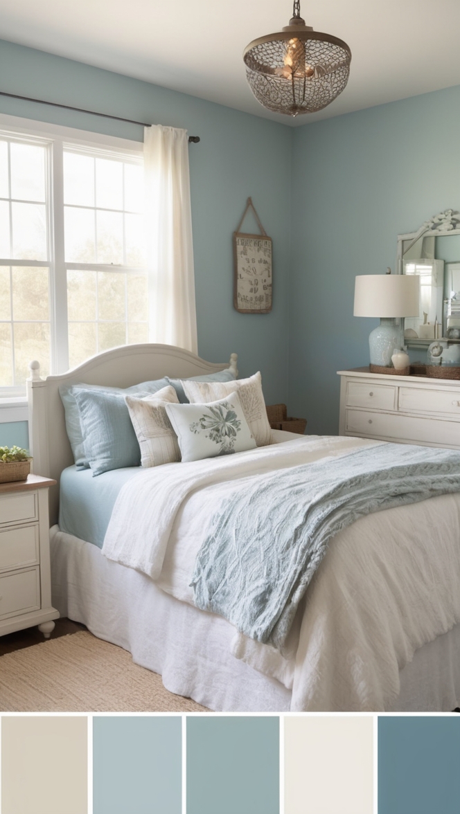 blue farmhouse decor, rustic farmhouse bedroom, vintage farmhouse style, modern farmhouse design, country farmhouse bedding