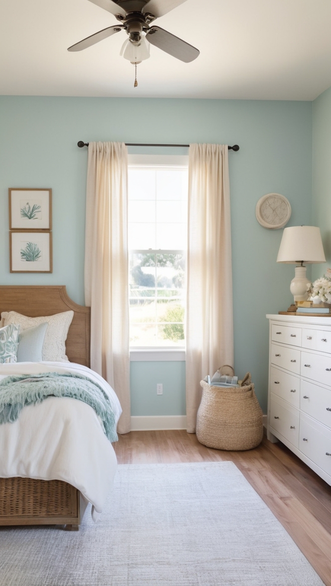 coastal decor, farmhouse style, bedroom design, rustic furniture, beachy bedroom