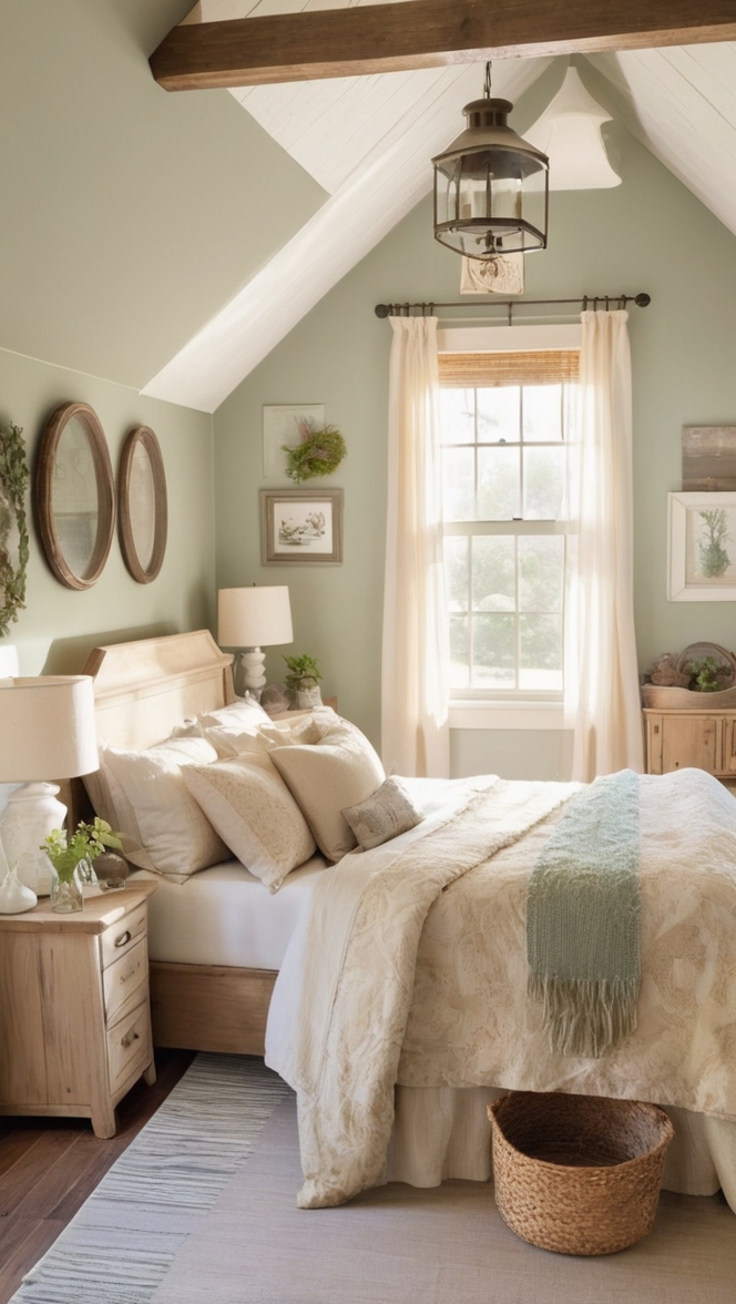 rustic bedroom decor, cozy farmhouse bedroom, vintage farmhouse bedroom, shabby chic bedroom, country cottage bedroom