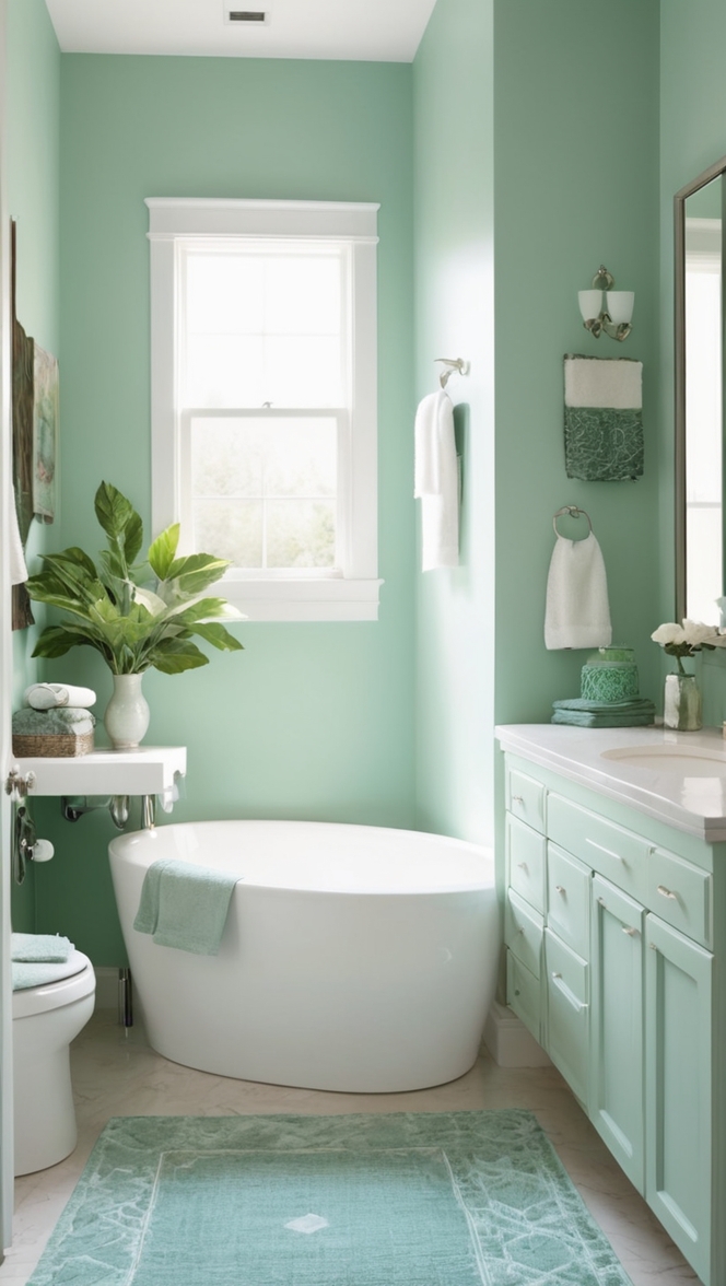 emerald green tiles, emerald green paint, green bathroom decor, luxury bathroom accessories, emerald green bath mat