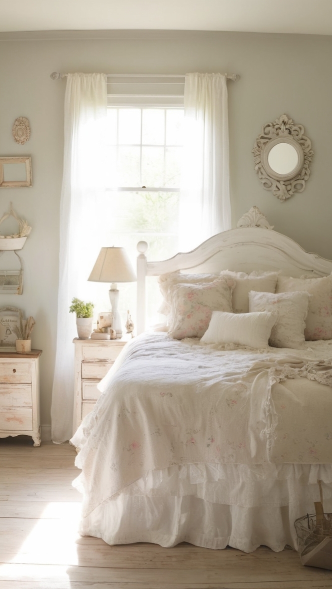 farmhouse decor, rustic bedroom, vintage furniture, country style, distressed wood
