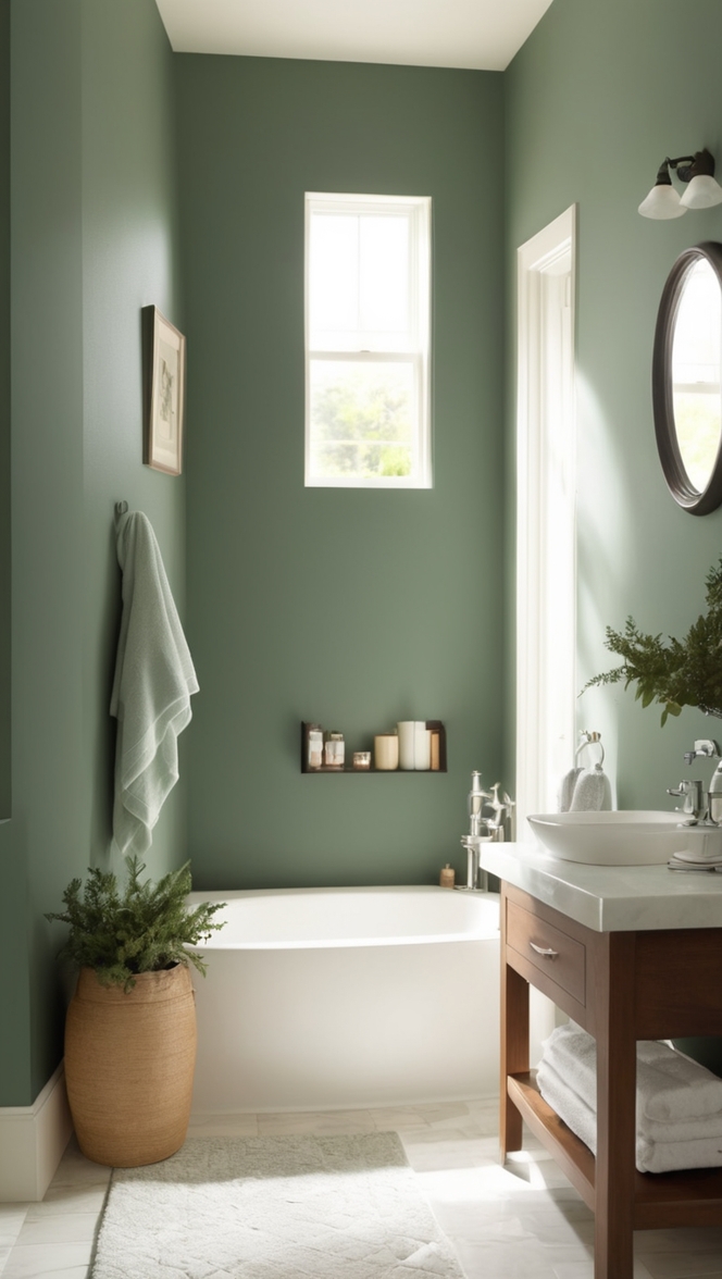 bathroom design ideas, green bathroom decor, nature-inspired bathroom, eco-friendly bathroom, sustainable bathroom design