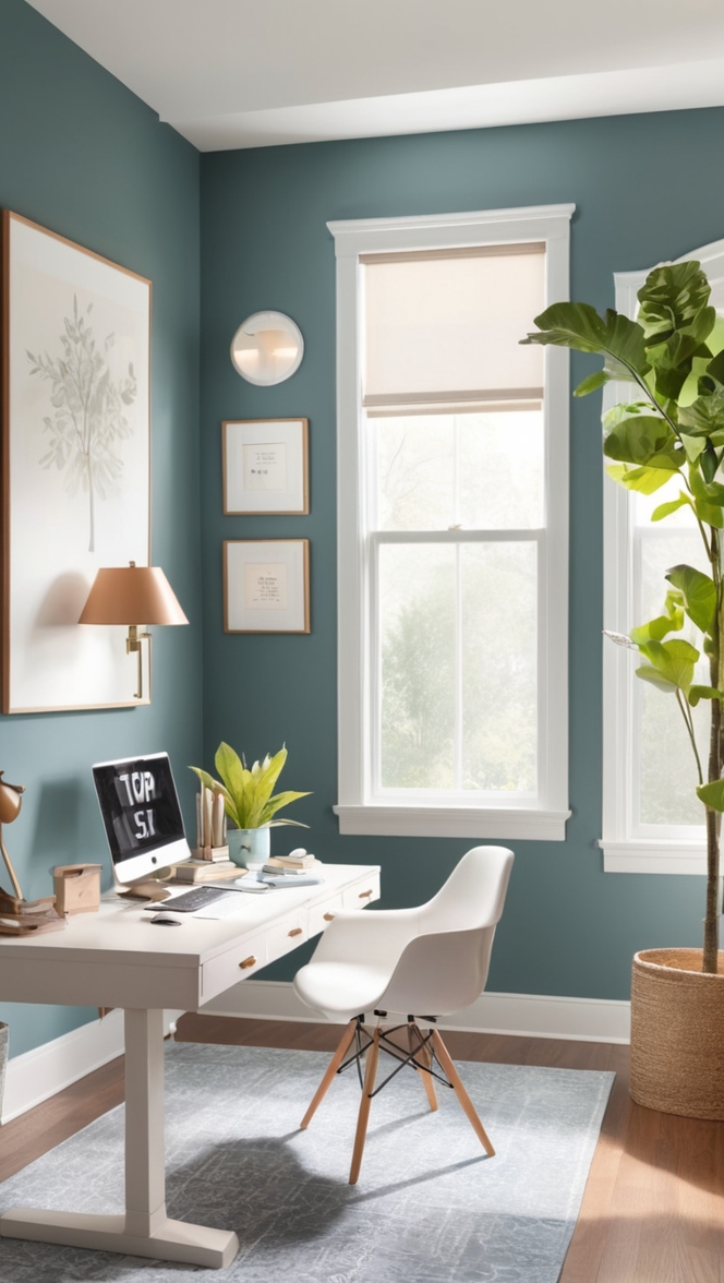 home office design, productive work space, stylish home office, modern office furniture, chic workspace