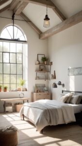 Read more about the article How can I achieve an industrial farmhouse bedroom aesthetic? ?
