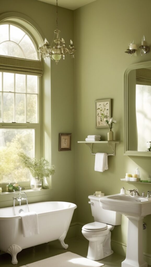 olive green shower curtains, olive green bath mat, olive green bathroom decor, olive green towels, olive green bathroom accessories