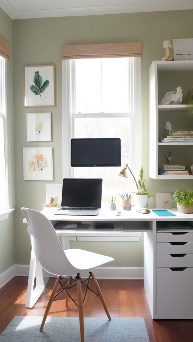tech desk setup, home office, ergonomic chair, standing desk, dual monitor setup
