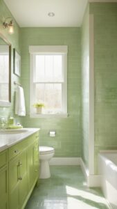 Read more about the article How can I enhance my bathroom with a green subway tile design? ?